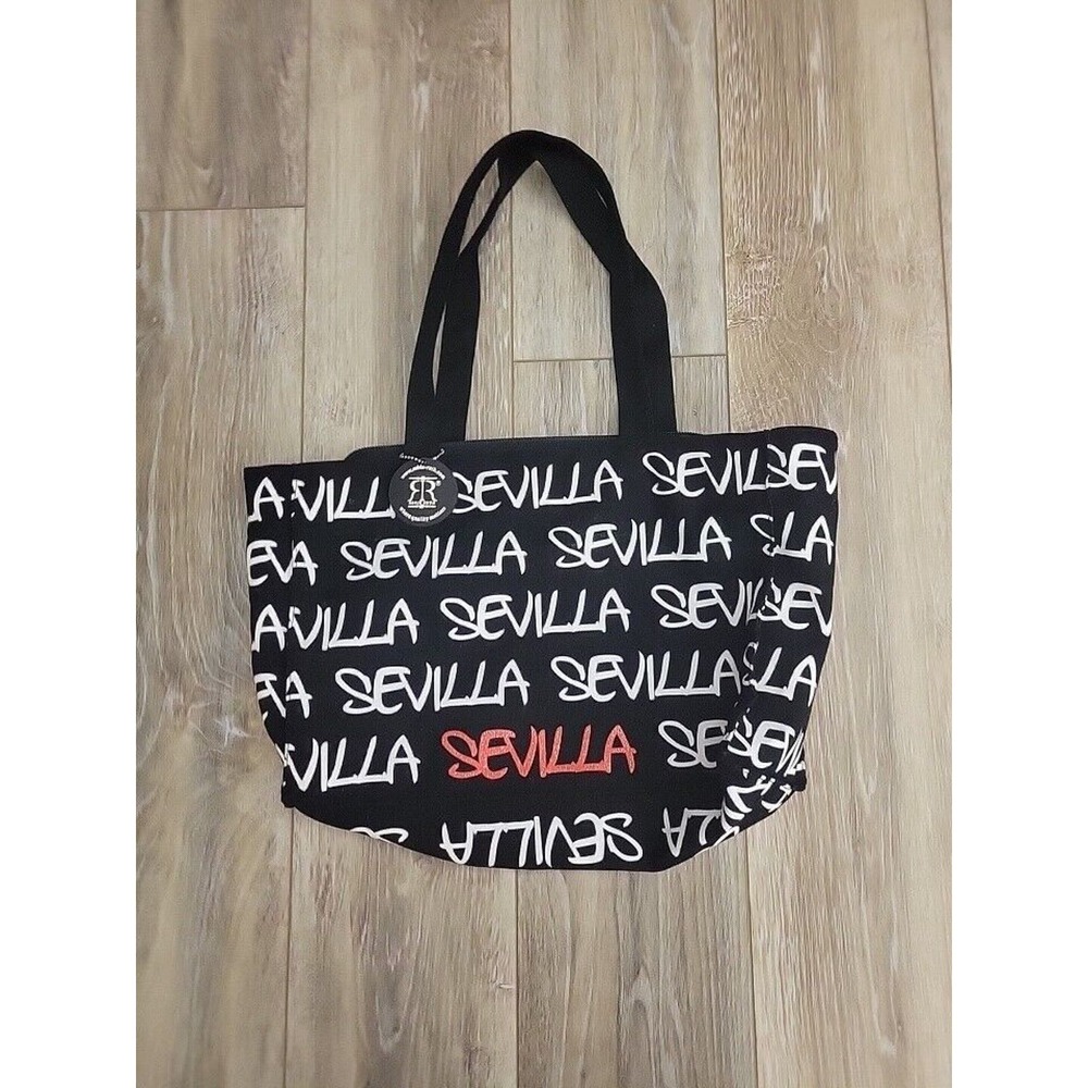 Robin Ruth Sevilla Tote Bag Zipper Closure Black Red Med - Picture 2 of 14
